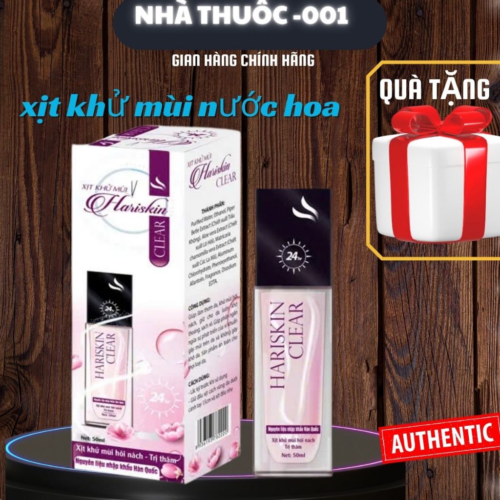 Xịt Khử Mùi Hôi Nách Hariskin Clear Vạn Tam 50ml – Khử Mùi, Giữ Khô Thoáng, Không Ố Vàng Áo