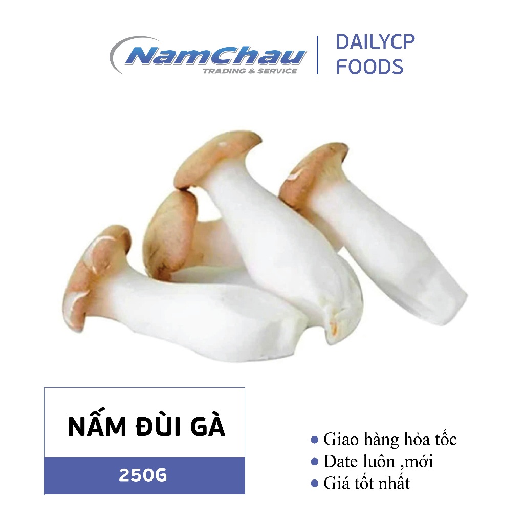 Nấm đùi gà tươi, sạch khay 250gr [Hà Nội giao hỏa tốc]
