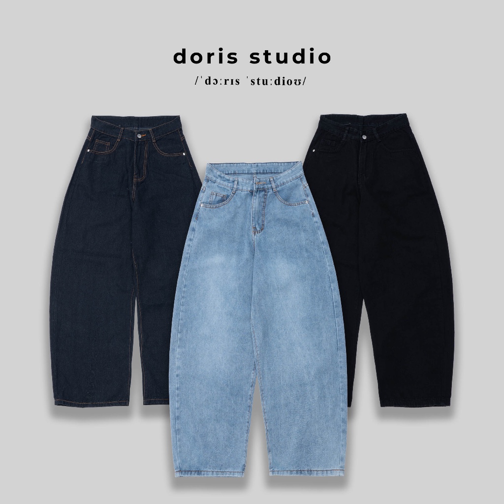 Quần DORIS BASIC JEANS Trơn Ống Rộng / Doris ® / Form rộng unisex