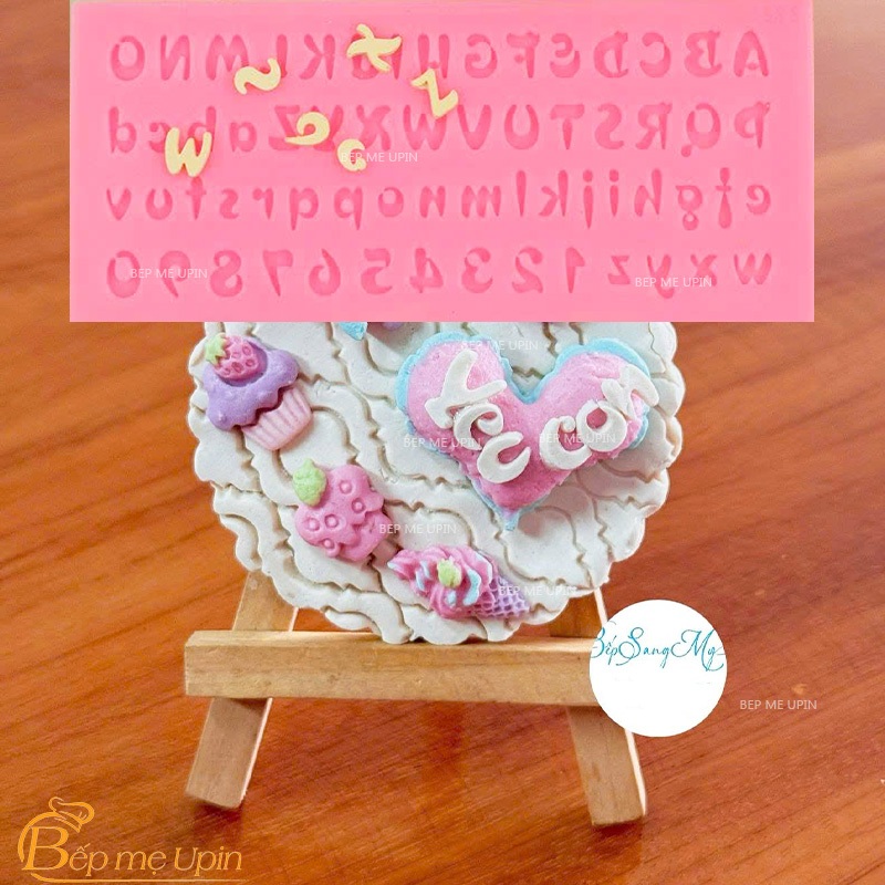 Khuôn silicon vỉ 63 chữ cái số nhỏ nhí