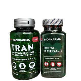 Dầu gan cá Tuyết  Omega 3  BIOPHARMA TRAN nội địa Na Uy - hộp 144 viên