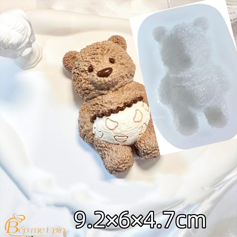 Khuôn ép silicon hình gấu bông Barcelo Bear JC Khuôn thủ công DIY giải nén khuôn làm rau câu topping