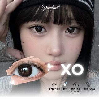 Lens mắt 3 tháng có lệch độ Xo Black đen giãn tròng BABY DOLL xinh cute đi học đi làm | Kính áp tròng Springlens