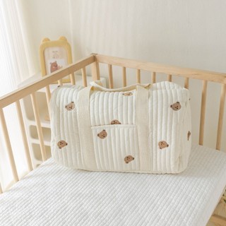 Túi Xách Bỉm sữa đa năng Hàn Quốc KidsWorld cho mẹ và bé thêu hình Chắc Chắn Tiện Dụng Cho Mẹ và Bé