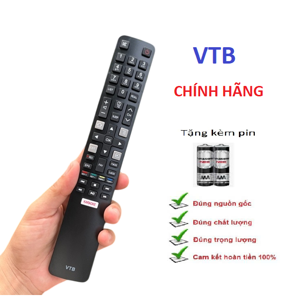 Điều khiển tivi VTB smart , Remote TV vtb - Hàng chính hãng theo tivi