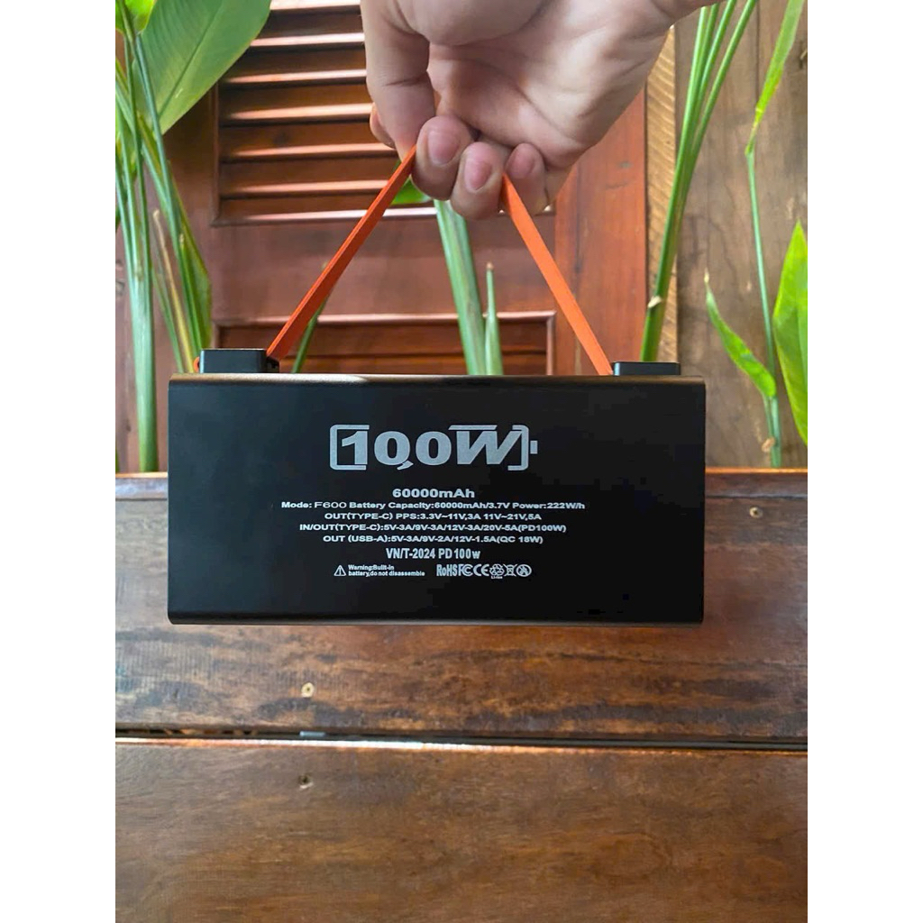 Sạc dự phòng vỏ nhôm 60000mAh 160W dung lượng lớn sạc laptop, điện thoại