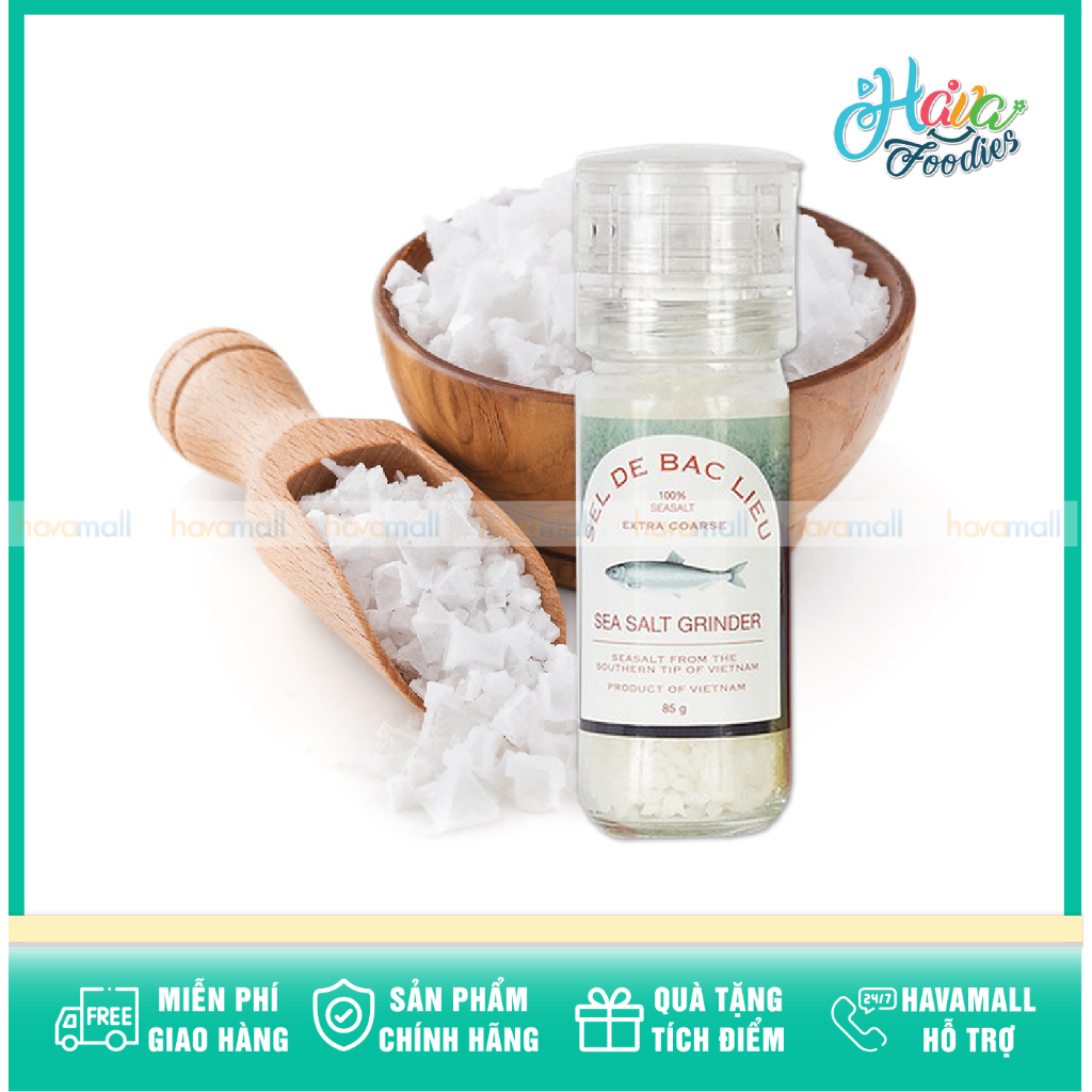 Muối Biển Bạc Liêu Xay Sẵn 85g – Sea Salted Grinder Bạc Liêu 85g
