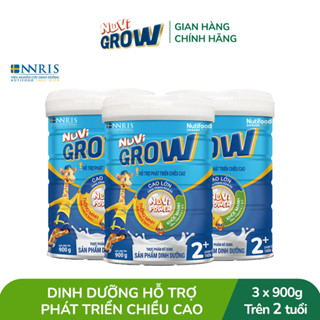  Combo 3 sữa Bột Nuvi Grow phát triển chiều cao Trên 2 tuổi Lon 900g 