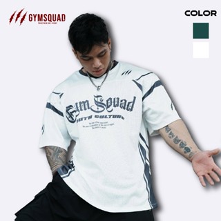 GYMSQUAD  Áo thun Oversize Youth Culture vải mè lưới thoáng khí, áo tập gym nam mensport