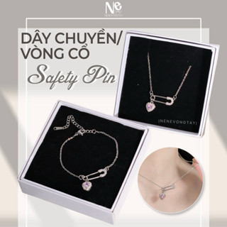 [Tặng Hộp] Dây chuyền/Vòng tay Safety Pin hai màu - hợp kim mạ bạc - trang sức nữ - vòng cổ nữ