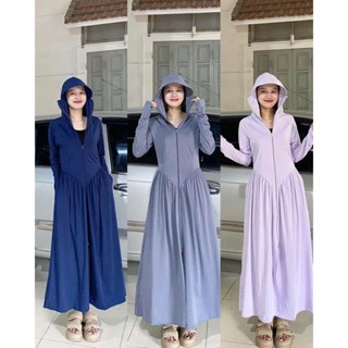 [ HÀNG 2 LỚP ] Áo Khoác Chống Nắng Toàn Thân Nữ Dáng Váy, Vải thun lạnh 2 lớp làm mát chống tia cực tím hiệu quả- TKSHN