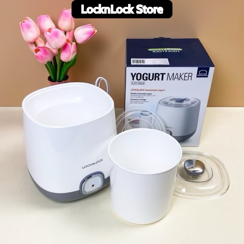 Máy Làm Sữa Chua Lock&Lock EJY110SLV Dung Tích 1000ml Công Suất 20W Lên Men Tự Động Dễ Dàng Tiện Lợi