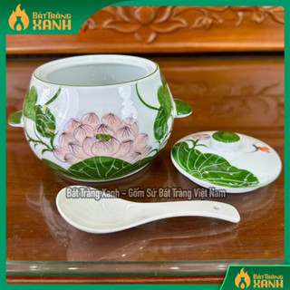  Âu Đựng Mỡ Đựng Mẻ Gốm Sứ Bát Tràng Vẽ Tay Thủ Công Thố Mỡ Hũ Đựng Mỡ Chưng Yến 