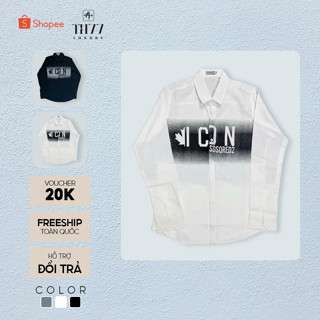 Áo Sơ Mi Nam Dài Tay Chất Đũi Cao Cấp Phối Loang Họa Tiết ICON Trẻ Trung