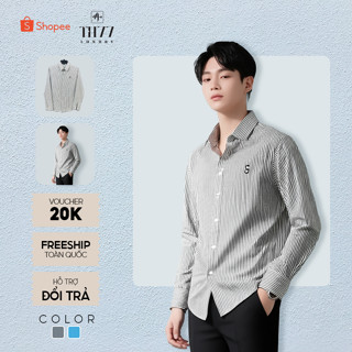 Áo Sơ Mi Dài Tay Nam TH77 Thêu Chữ S Chất Liệu Cotton Lụa Mềm Mịn Phong Cách Đơn Giản, Sang Trọng