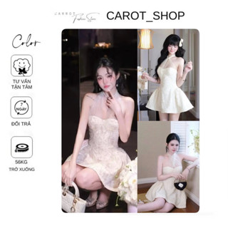   TN03 - BIGSIZE  Váy cổ yếm  Tacta phai- Có mút   dáng xoè  sang chảnh mang đi tiệc by CarotShop 