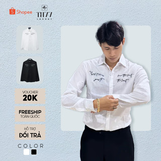 Áo Sơ Mi Nam Tay Dài TH77 Thêu Chữ The Heart Vải Đũi Cao Cấp Vạt Bầu Form Nam Nữ Basic Hàn Quốc