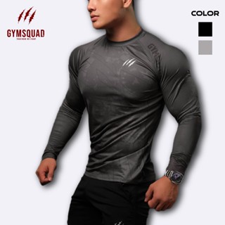 Áo thun thể thao nam tay dài cổ tròn WILD, áo thun tập gym ôm body chất vải mè lỗ kim (co giãn ít)