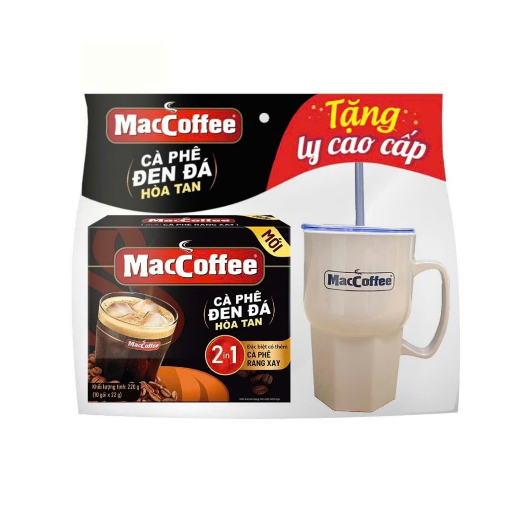 Cafe Phố Maccoffee Đen Đá  (Hộp 10 gói x 22g)