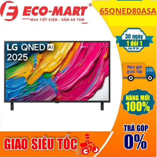 Tivi LG 65QNED80ASA QNED 4K 65 inch 4K new 2025 ( Tặng giao lắp đặt miễn phí)
