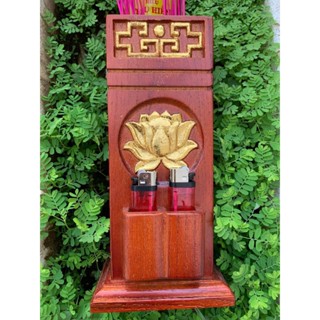 ỐNG ĐỰNG NHANG BẰNG GỖ THIẾP VÀNG HOA SEN  ,SANG TRỌNG ,TINH TẾ ,HÚT TÀI LỘC ( HÀNG LOẠI 1 )