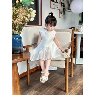 Đầm bé gái, váy bé gái đuôi cá đính nơ bèo cực xinh C90