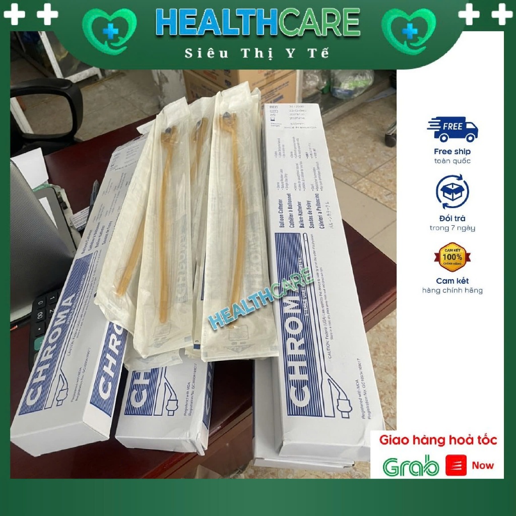 Ống thông tiểu CHROMA  Malaysia 3 nhánh số các số mềm silicon (Forley 3 nhánh CHROMA 3 nhánh Malaysi