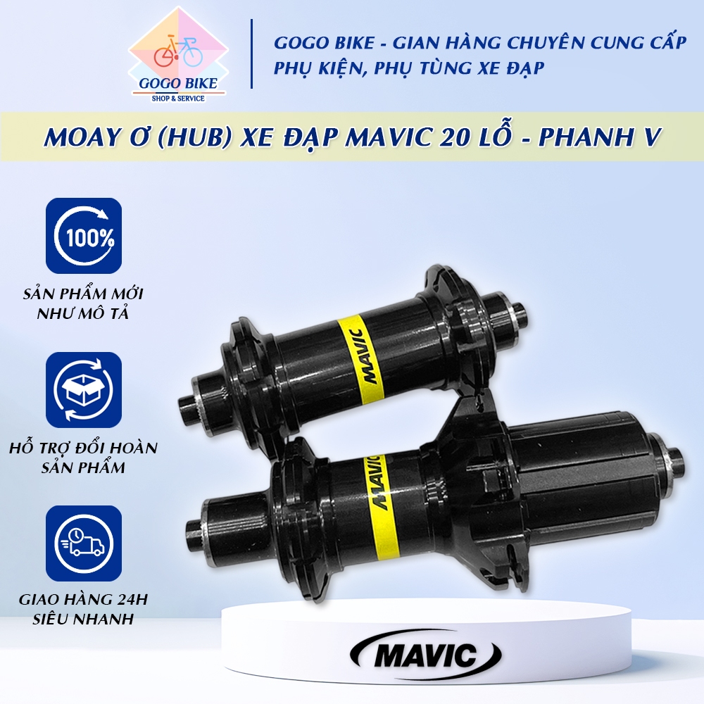 [GoGo Bike] Moay ơ (Đùm) Hub xe đạp MAVIC 20 Lỗ - Phanh V (Cối nổ)