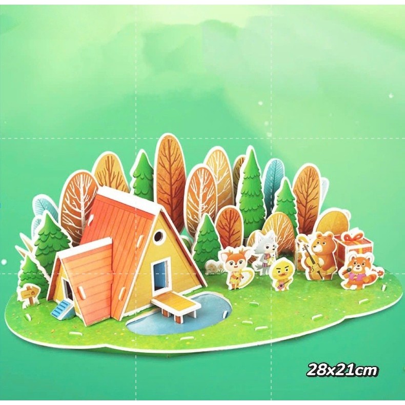 Bộ xếp hình 3d nhiều chủ đề cho bé - Bộ ghép tranh 3d cho bé từ 3 tuổi - HT kids