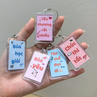 [ Mua nhiều giảm giá ] Móc khóa lời nhắn nhủ yêu thương, thông điệp ý nghĩa treo cặp sách, dành tặng người yêu