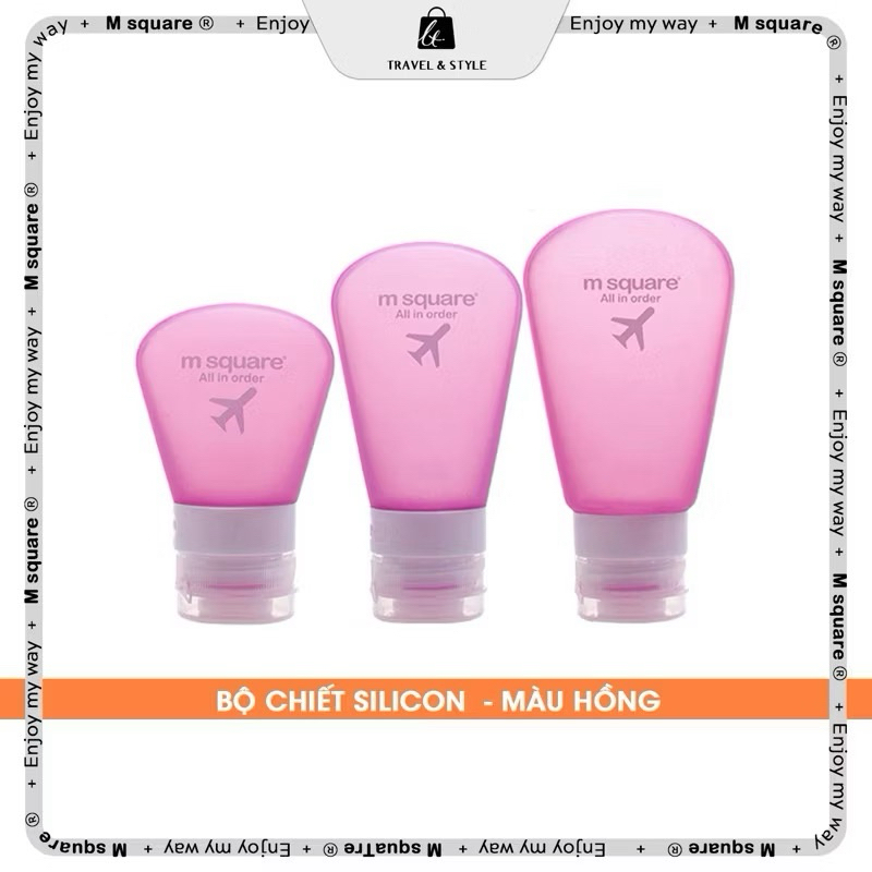 Bộ chiết mỹ phẩm Silicon 3 món bỏ túi du lịch tiện ích Msquare® Chính hãng giá tốt