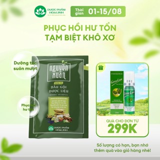 Dầu gội dược liệu Nguyên Xuân xanh dưỡng tóc dây 10 gói x 5,5ml