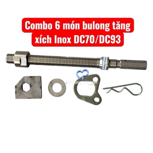 [DC70/DC93] Combo bộ Bulong tăng xích 6 món INOX dùng cho DC70/ DC93| #phutungmaygat #bulong_tăng_xí