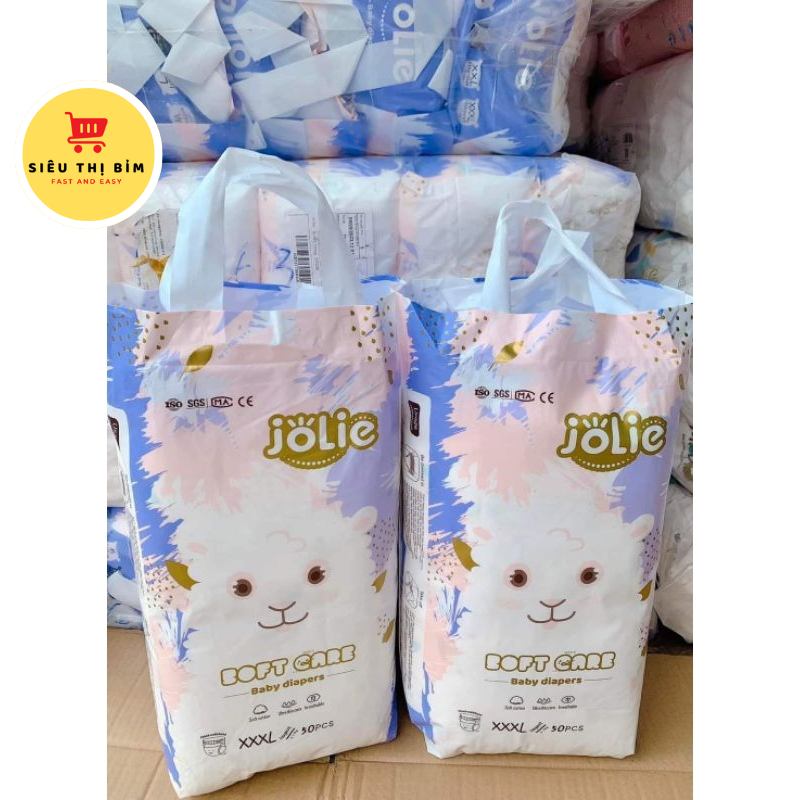 Combo 2 Bịch 100 Miếng Bỉm QUẦN JOLIE CHÍNH HÃNG cho bé Siêu mỏng tiết kiệm đủ size M/L/XL/XXL siêu thị bỉm