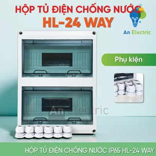 Hộp tủ điện chống nước IP65 HL-24 WAY nhựa cao cấp ABS chống chịu va đập và thời tiết chuyên dùng cho điện mặt trời