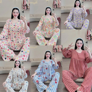 Bộ lanh Pijama,đồ bộ tole nữ quần dài áo babydoll F21 VNXK