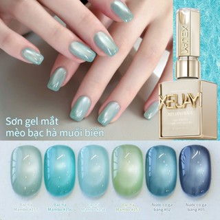  XEIJAYI 15ml bộ phấn mắt mèo xanh lam-xanh lục siêu sáng mới 6 màu phù hợp cho tiệm làm móng và DIY 