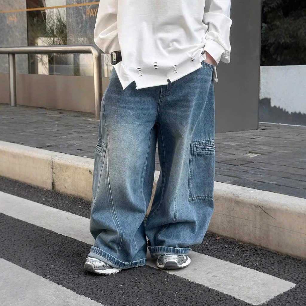 Quần jean ống rộng dài dáng suông chất liệu cao cấp phong cách Hàn Quốc cho bé trai và gái Q7 Violakids