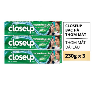  Kem Đánh Răng CLOSEUP Bạc Hà   Băng Tuyết  Muối biển   Than Hoạt Tính   Dầu Quất 230G 