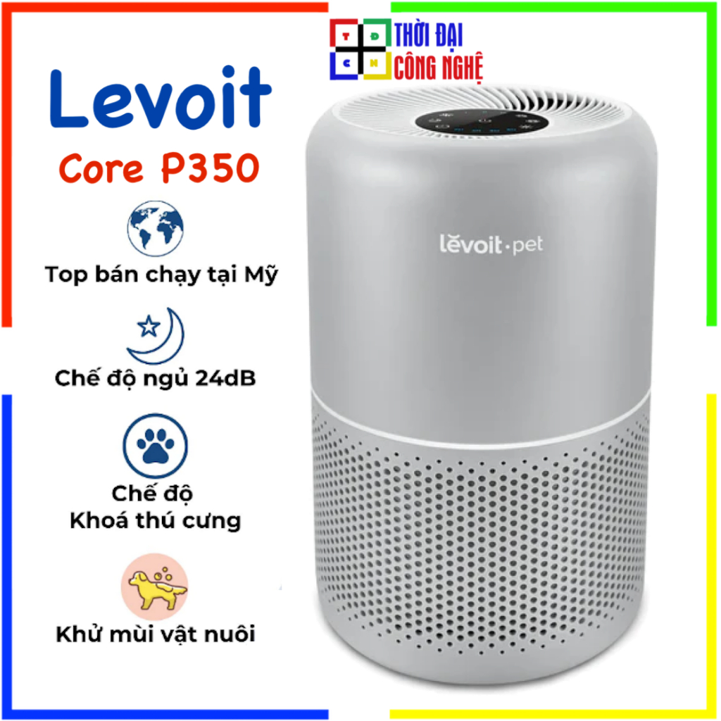 Máy Lọc Không Khí Levoit Core P350 Lõi lọc 3 lớp HEPA 13 Lọc Bụi Mịn phủ 40m2. Bảo hành 24 tháng, 1 