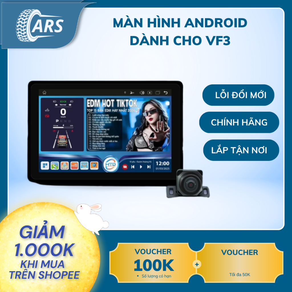Màn Hình Android Dành Cho VF3 | 2 Hệ Điều Hành Song Song | MHU HTD MH - V2 Plus