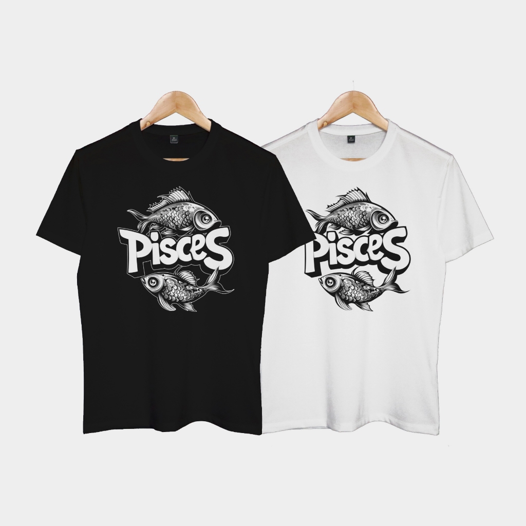 Áo thun cung Song Ngư Pisces cổ tròn nam nữ
