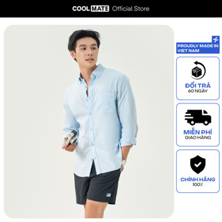 Set đồ Áo sơ mi dài tay Essentials 100% cotton và Quần Summer short cool dạo phố du lịch Coolmate