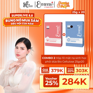 [Võ Hà Linh x Emmié by HappySkin] COMBO 2 Hộp 10 mặt nạ sinh học phôi dừa Bio Cellulose 25gx20