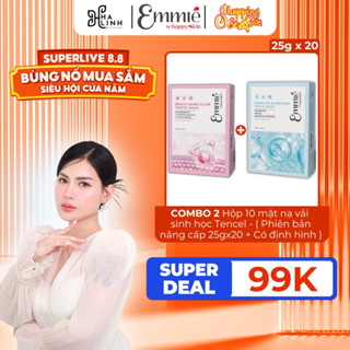 [SPD VHL x Emmié] COMBO 2 Hộp 10 mặt nạ vải sinh học Tencel 25gx20 - (Phiên bản nâng cấp 25g + Có định hình): Xanh+Hồng