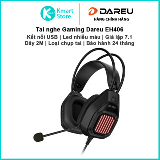  Tai nghe chụp tai Gaming Dareu EH406 | Kết nối USB | Giả lập 7.1 | Led nhiều màu | Dây dài 2M | Bảo hành 2 năm 