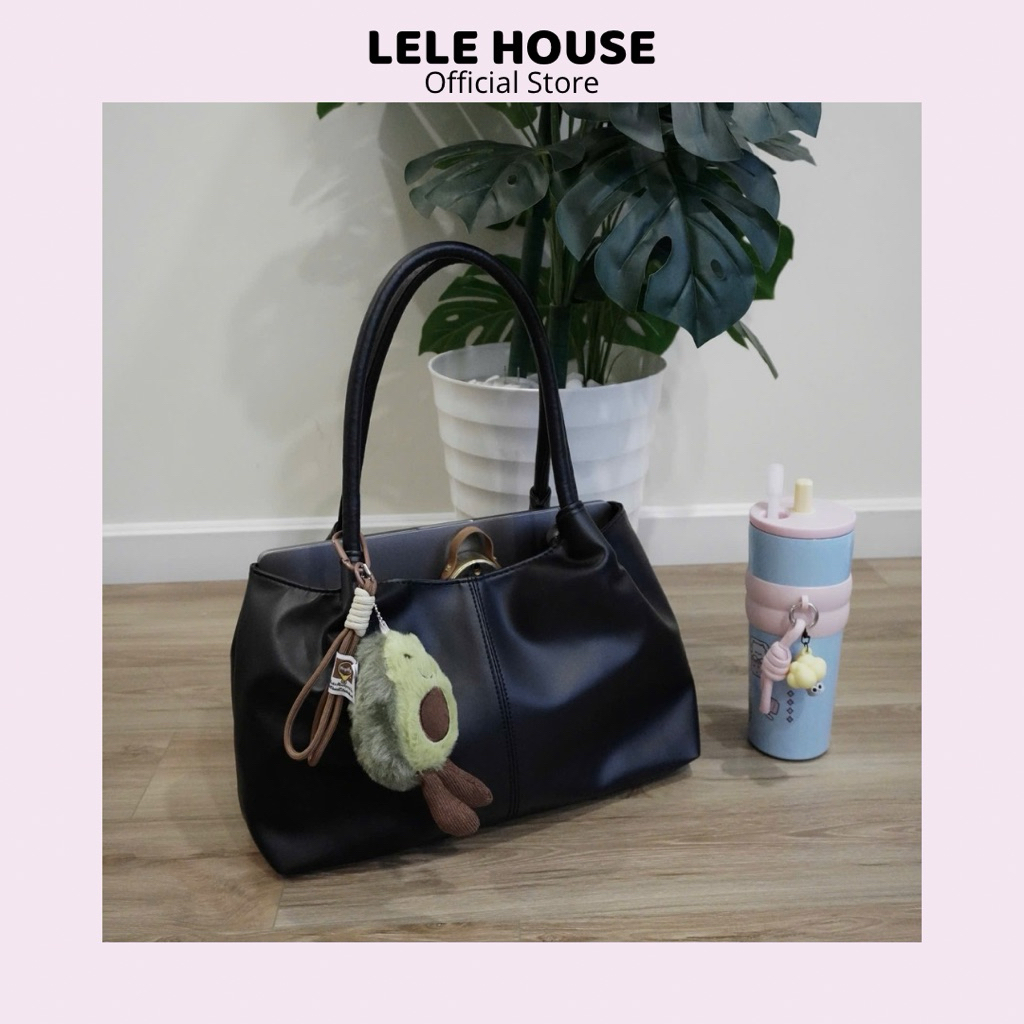 LEATHER TOTE BAG 2 Túi Tote Chất Liệu Da PU (Ảnh thật shop tự chụp)
