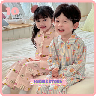  Bộ Đồ Ngủ Pijama Cho Bé Trai Bé Gái Hoạ Tiết Đáng Yêu - Chất Liệu Lụa Mềm Mát - Đồ Ngủ Cho Bé  Đồ Mặc Nhà Cho Bé TenKid 