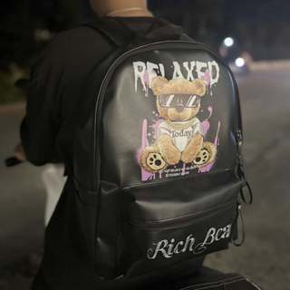 Balo đi học Rich Bear cặp sách nam nữ quai To có ngăn bí mật size 42cm vừa sách vở A4 Laptop