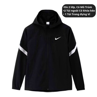 Áo Khoác Gió Nhẹ Nam Nữ 2 Lớp Chống Nắng Màu Đen Sọc Phản Quang Thể Thao Áo Khoác Dù Nam Nữ Line Áo Xuông